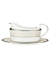 Noritake "Silver Palace" Gravy Boat with Stand