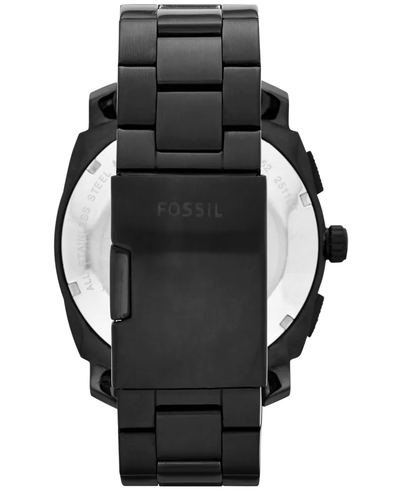 Fossil Men's Chronograph Machine Black Stainless Steel Bracelet Watch 45mm FS4552