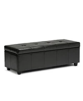 Chamberlain Faux Leather Storage Ottoman