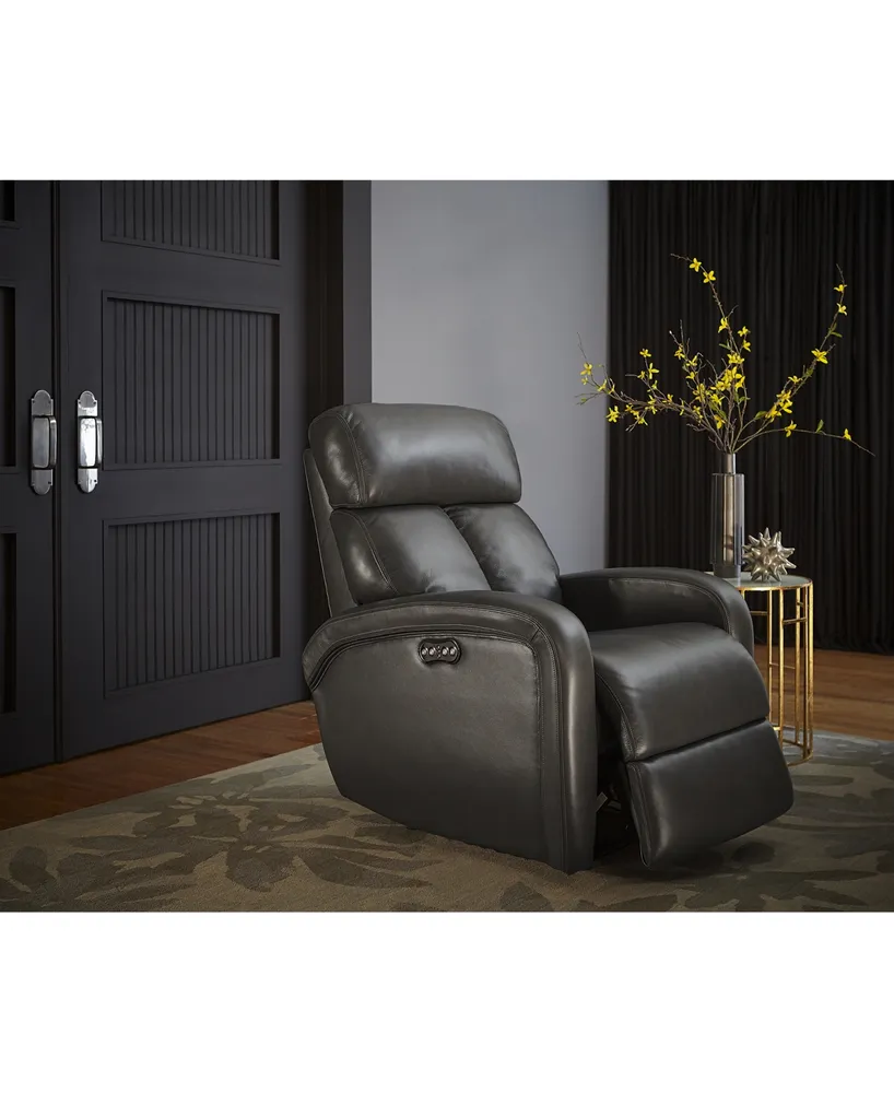 Criss Leather Power Recliner with Headrest and Usb Outlet