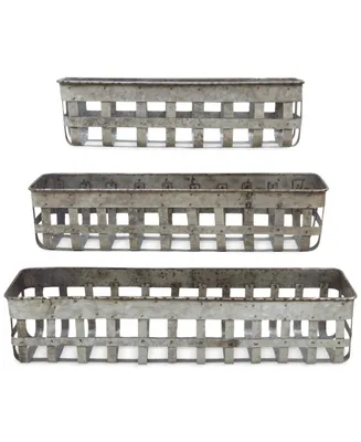 Open Weave Metal Baskets, Silver, Set of 3