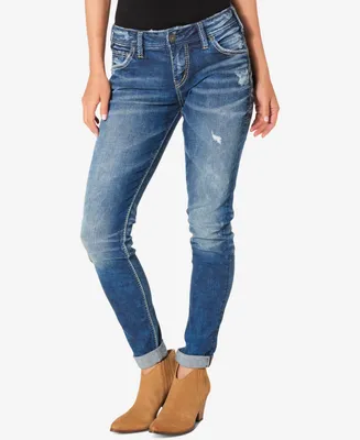 Silver Jeans Co. Mid Rise Distressed Girlfriend