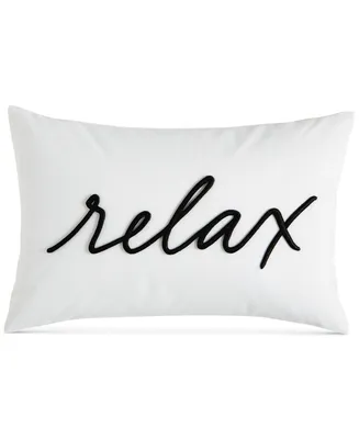 Relax Decorative Pillow, 12" x 18", Created for Macy's