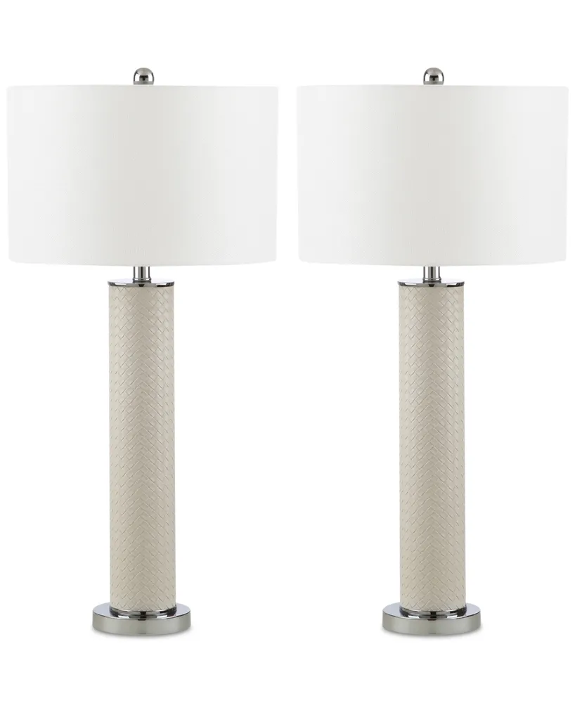 Safavieh Set of 2 Ollie Faux Woven Leather Table Lamps