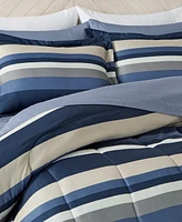 Austin Stripe/Solid Reversible 8 Pc. Comforter Set, Exclusively at Macy's