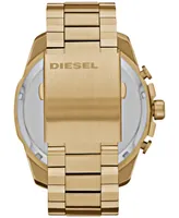 Diesel Men's Chronograph Mega Chief Gold-Tone Stainless Steel Bracelet Watch 59x51mm