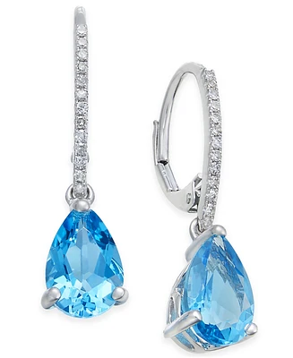 Mystic Topaz (2-1/2 ct. t.w.) & Diamond (1/10 Drop Earrings 14k Gold (Also Blue Amethyst)