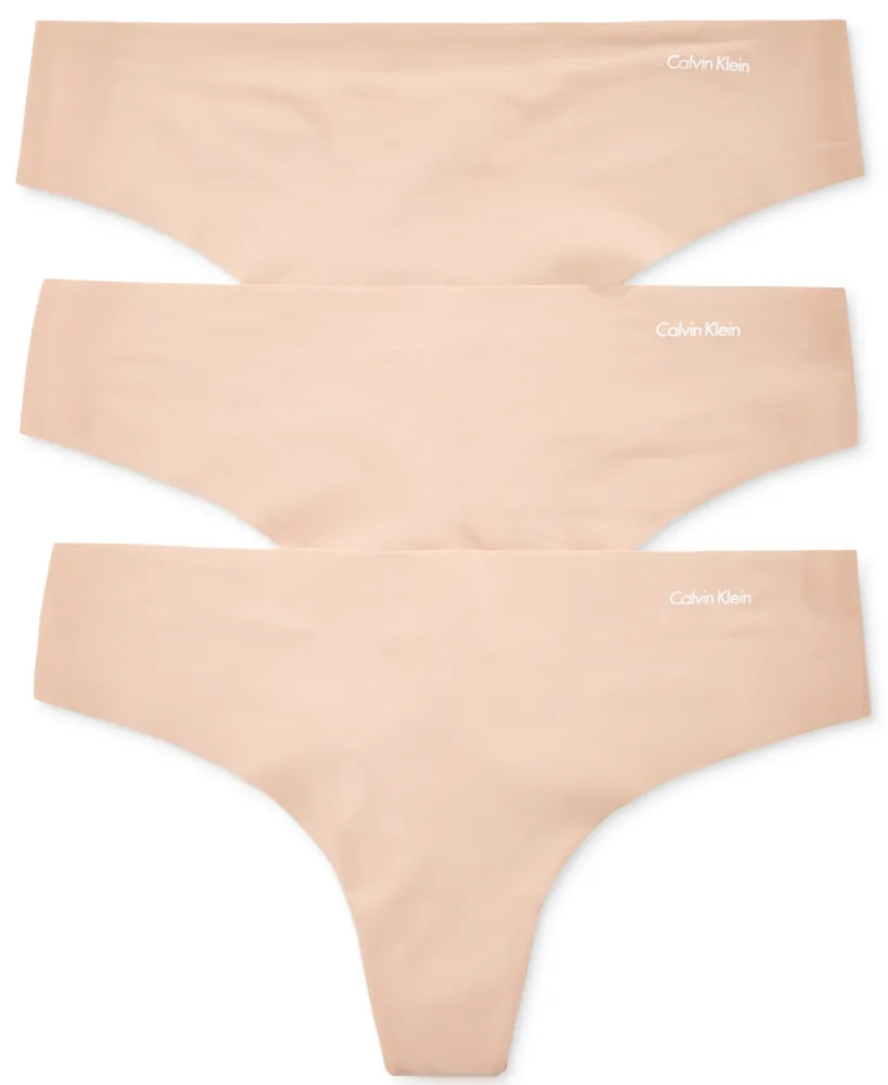 Calvin Klein Women's Invisibles Seamless Thong Panties 3 Pack Size Large 