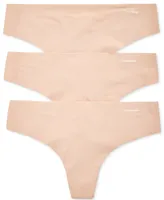 Calvin Klein Women's Invisibles 3-Pack Thong Underwear QD3558