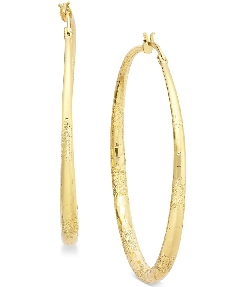 I.n.c. International Concepts Gold-Tone Large Diamond-Cut Hoop Earrings, 2.3", Created for Macy's