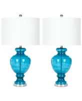 Safavieh Set of 2 Turquoise Glass Table Lamp