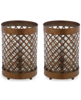 Safavieh Set of 2 Borden Hurricane Bronze-Finish Table Lamps