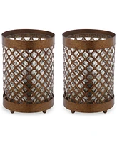 Safavieh Set of 2 Borden Hurricane Bronze-Finish Table Lamps