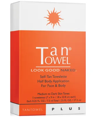 TanTowel Half Body Plus Self-Tan Towelette, 5