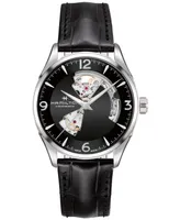 Hamilton Men's Swiss Automatic Jazzmaster Black Leather Strap Watch 40mm