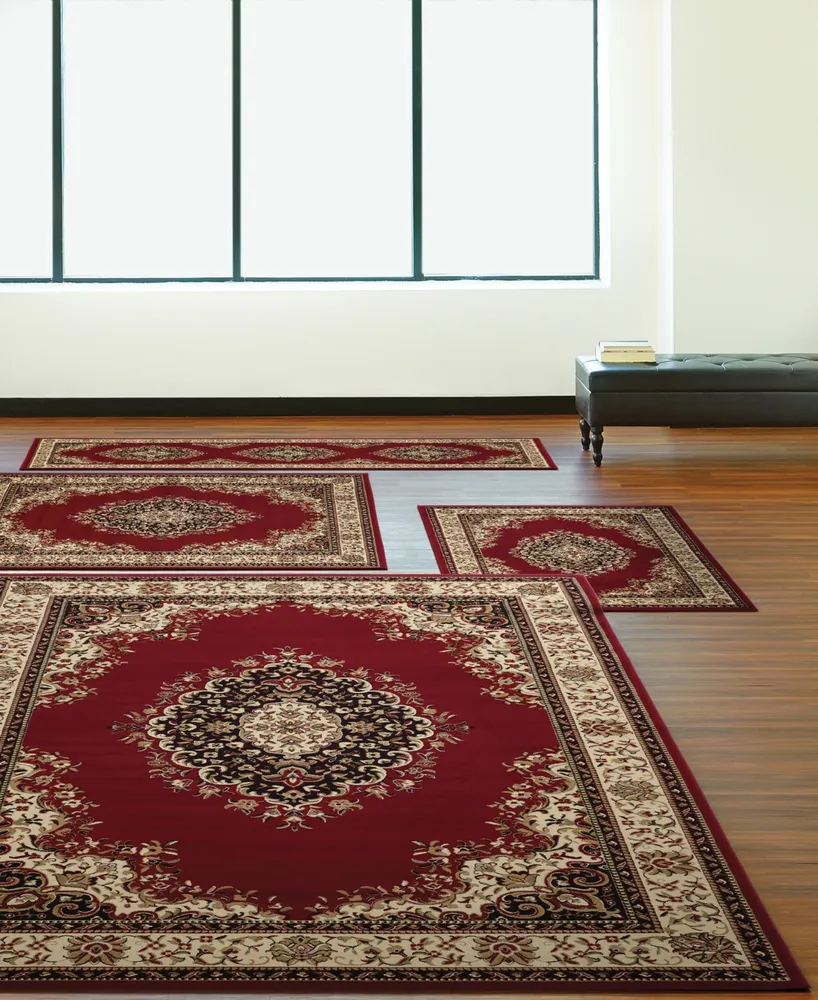 Km Home Florence Kerman Red 4-Pc. Rug Set