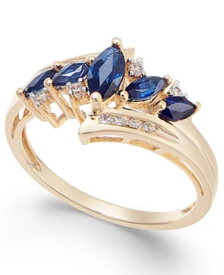 Sapphire (3/4 ct. t.w.) & Diamond (1/10 14k Gold (Also Tanzanite, Ruby and Emerald)