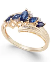 Sapphire (3/4 ct. t.w.) & Diamond (1/10 14k Gold (Also Tanzanite, Ruby and Emerald)