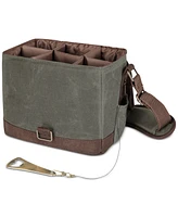 Legacy by Picnic Time Khaki Green & Brown Beer Caddy Cooler Tote with Opener