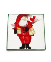 Vietri Old St. Nick Green Border with Wood Pile Trivet