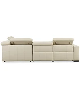 Nevio 5-pc Leather "L" Sectional with 3 Power Recliners, Created for Macy's