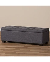 Roanoke Grid-Tufting Storage Ottoman Bench