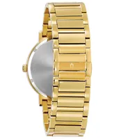 Bulova Men's Futuro Diamond Dress Diamond-Accent Gold-Tone Stainless Steel Bracelet Watch 42mm