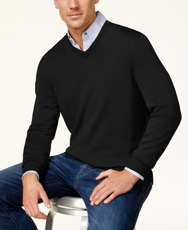 Club Room Men's Merino Wool Blend Polo Sweater, Created for Macy's