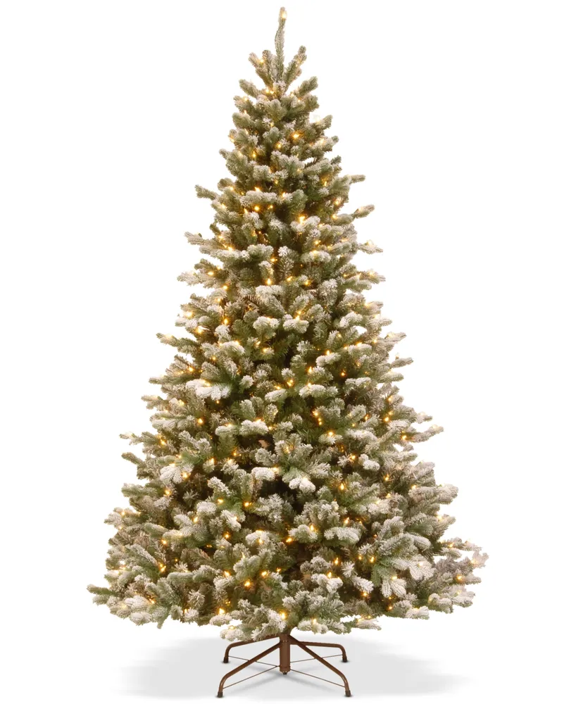 National Tree Company 7.5' Feel Real Snowy Sheffield Spruce Tree With 700 Warm White Led Lights & PowerConnect