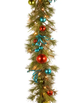 National Tree Company 9' Decorative Collection Retro Garland With 50 Battery-Operated Led Lights & Timer