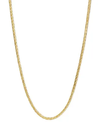 14k Gold Necklace, 16" Diamond Cut Wheat Chain (9/10mm)