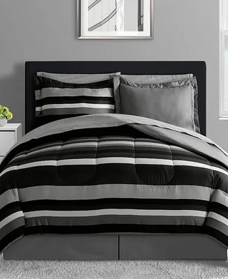 Austin Stripe/Solid Reversible 8 Pc. Comforter Set, Created for Macy's