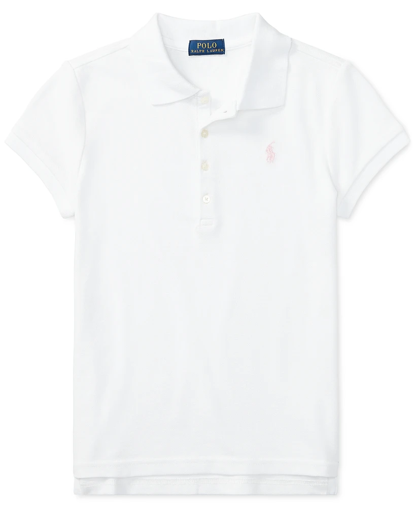 Polo Ralph Lauren Toddler and Little Girls Short Sleeve Stretch Cotton Mesh Shirt