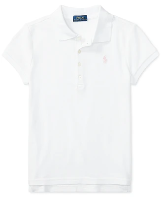 Polo Ralph Lauren Toddler and Little Girls Short Sleeve Stretch Cotton Mesh Shirt