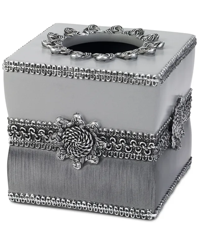 Avanti Drift Lines Textured Ribbed Ceramic Tissue Box Cover