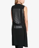 Dkny Chiffon Back Long Vest