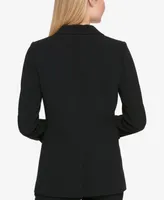 Dkny Petite Pick-Stitch Single-Button Blazer, Created for Macy's