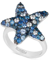 Effy Sapphire Starfish Ring (3 ct. t.w.) in Sterling Silver