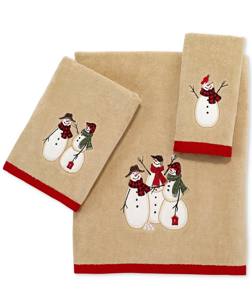 Avanti Snowman Gathering Holiday Cotton Bath Towel, 27" x 50"