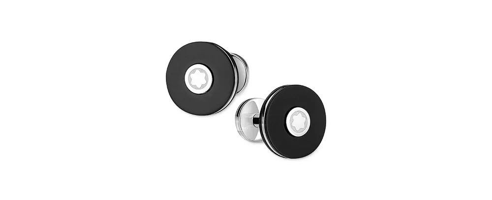 Montblanc Men's Pix Stainless Steel & Black Resin Cuff Links