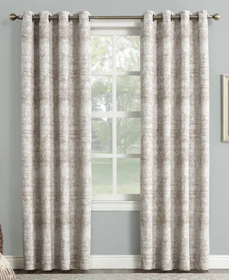 Darren 50" x 84" Distressed Textured Jacquard Blackout Curtain Panel