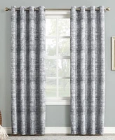 Darren Distressed Woven Jacquard Blackout Grommet Curtain Panel