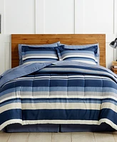 Austin Stripe/Solid Reversible 8 Pc. Comforter Set, Exclusively at Macy's