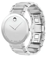 Movado Men's Swiss Sapphire Stainless Steel Bracelet Watch 39mm