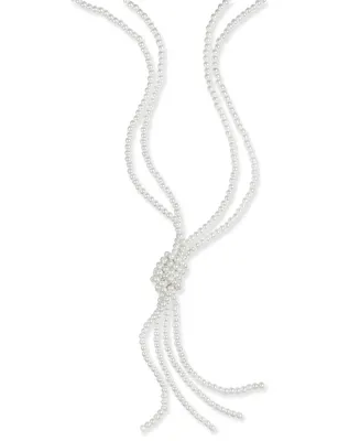 Charter Club Imitation Pearl Knotted Lariat Necklace, 28" + 2" extender, Created for Macy's