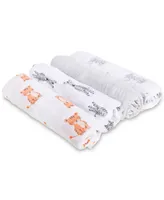 aden by aden + anais Baby Boys or Baby Girls Animal Swaddle Blankets, Pack of 4
