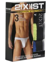 2(x)ist Men's Cotton Stretch 3 Pack No-Show Trunk