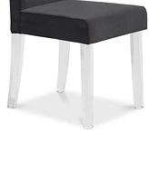 Dalia Modern and Contemporary Dining Chair Black Velvet with Acrylic Legs - Set of 2