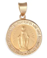 Miraculous Medal Pendant in 14k Yellow Gold