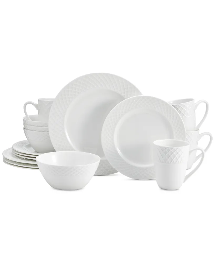 Mikasa Trellis White 16-Pc. Dinnerware Set, Service For 4